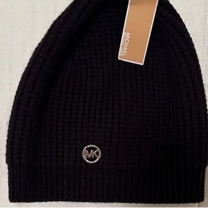 Michael Kors Black Waffle Knit Hat